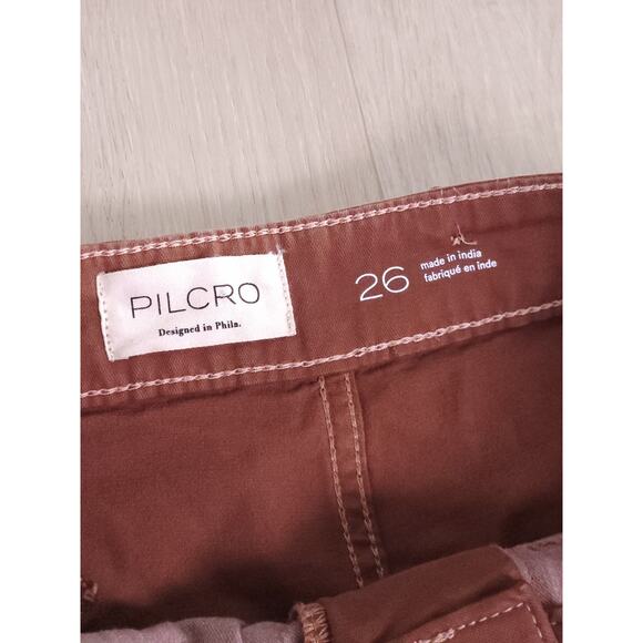 Pilcro Anthropologie Brown Utility Wide Leg Pants High Rise Size 26 NWT - Picture 2 of 14